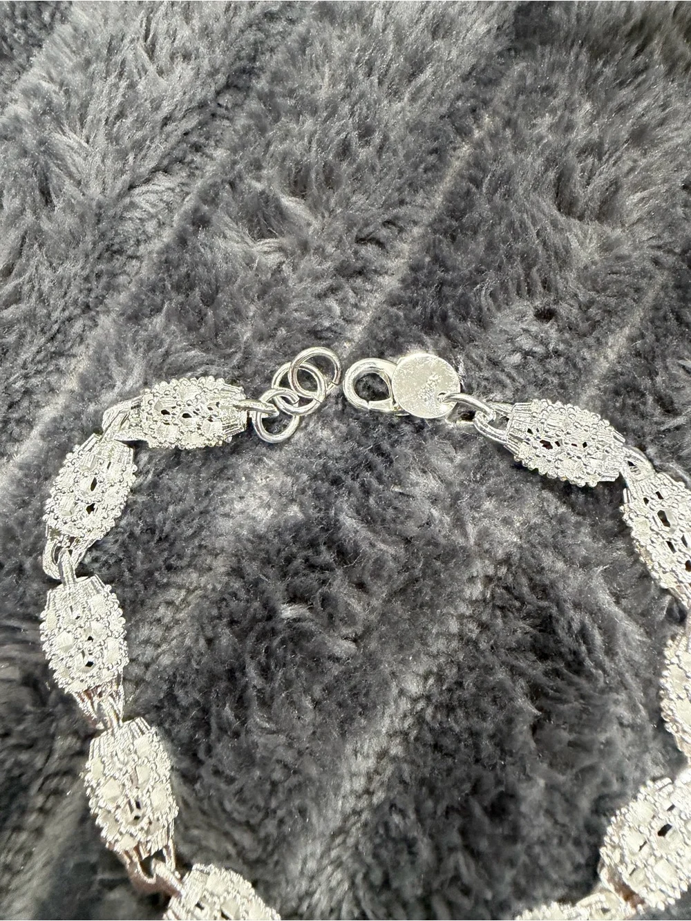 925 Sterling Silver Geometric Link Bracelet Classic Vintage Style Jewelry